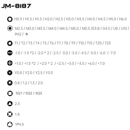 Screwdriver Jakemy JM-8187, 83in1, Silver