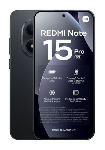 Xiaomi Redmi Note 15 Pro 5G Mobile Phone, 512GB, 8GB, Black